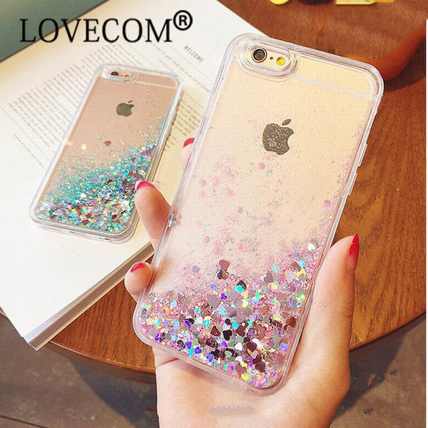 Love Heart Stars Glitter Stars Dynamic Liquid Quicksand Soft TPU Phone Back Cover Case For iPhone 5 5S SE 6 6S Plus 7 7 Plus