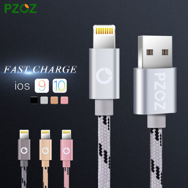 PZOZ Lighting Cable Fast Charger Adapter Original USB Cable For iphone 6 s plus i6 i5 iphone 5 5s ipad air2 Mobile Phone Cables