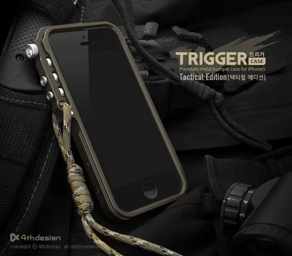 Trigger metal bumper for iphone 7 5 5S SE 4 6 6S Plus M2 4th design premium Aviation Aluminum bumper phone case tactical edition