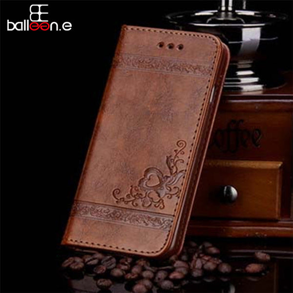 Leather Flip Phone Case For iPhone 7 Plus 6 6s Plus 5s 4s Samsung Galaxy S3 S4 S5 S6 S7 Edge Note 3 4 5 Wallet Card Phone Bags