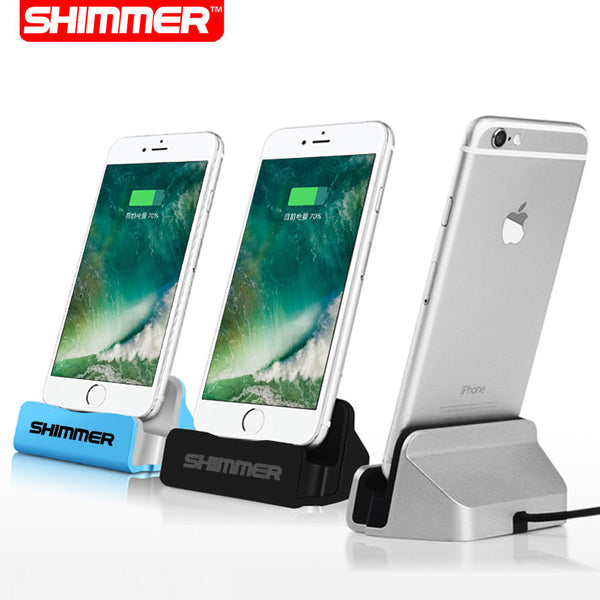 SHIMMER Sync Data USB Cable Charger Dock Stand Station Cradle Charging Dock Station For Apple iPhone 7 SE 5 5S 5C 6 6S Plus