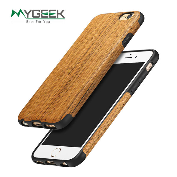 MyGeek Wood Luxury Moblie Phone Case for iphone 5 5s 6 6s 7 plus sonix phone Case Protective Back Cover natural Original Design