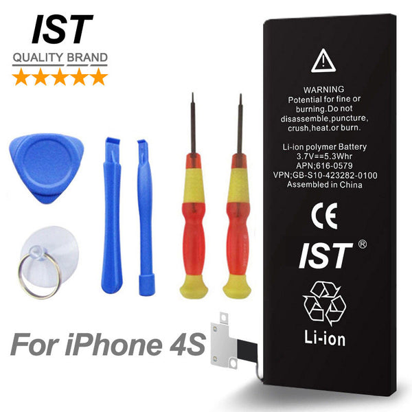 100% Original Brand IST Phone Battery For iphone 4S Real Capacity 1430mAh With Machine Tools Kit Mobile Batteries