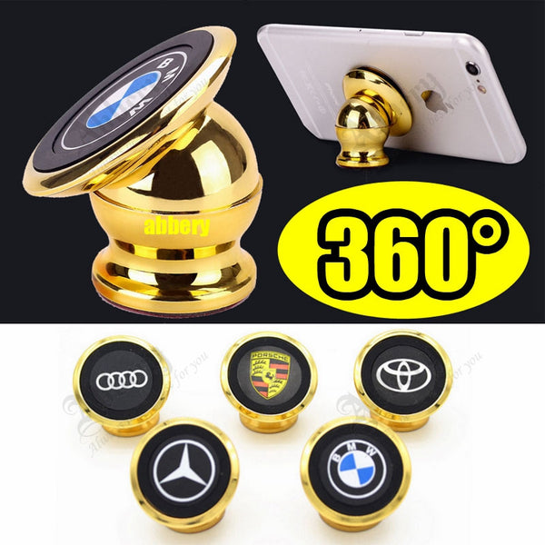 Universal Magnetic Car Phone Holder 360 Degree Rotating Mobile Car phone Stander With 24K Gold Plating Strong Magnetic For Phone