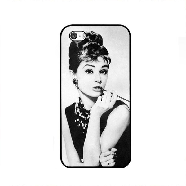 For iPhone 5S 5 Case Classic Audrey Hepburn Joke Shark Luxury Phone Back Cover for Apple iPhone 5 5s SE Coque Fundas