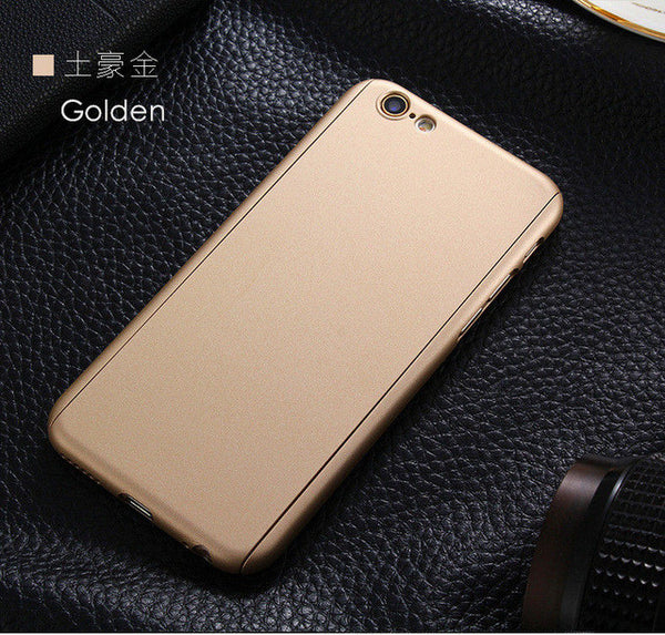 5S SE Luxury 360 Degree Coverage Hard PC Case For Apple iPhone 5 5S SE 6 6S 7 Plus Slim Full Body Cover+Glass Screen Protector