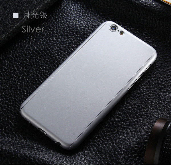 5S SE Luxury 360 Degree Coverage Hard PC Case For Apple iPhone 5 5S SE 6 6S 7 Plus Slim Full Body Cover+Glass Screen Protector