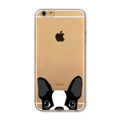 For Apple iPhone  6 6S  5 5S SE 6Plus 6sPlus 5C 4 4S Soft Silicon Transparent Phone Case Cover Cute Cat Rabbit Emojio Phone Capa