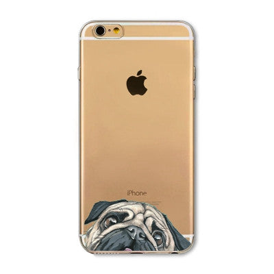 For Apple iPhone  6 6S  5 5S SE 6Plus 6sPlus 5C 4 4S Soft Silicon Transparent Phone Case Cover Cute Cat Rabbit Emojio Phone Capa