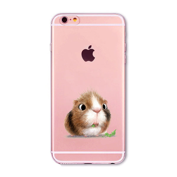 Soft Phone Cover Case For iPhone 7 6 6S 5 5S SE 7Plus 6SPlus 4S Amazing Present Panda Fashion Girl Hamster Heart Fundas