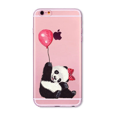 Soft Phone Cover Case For iPhone 7 6 6S 5 5S SE 7Plus 6SPlus 4S Amazing Present Panda Fashion Girl Hamster Heart Fundas