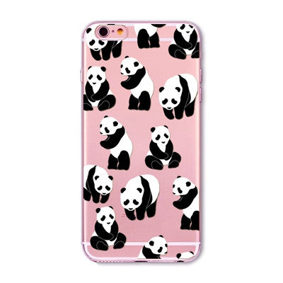 Soft Phone Cover Case For iPhone 7 6 6S 5 5S SE 7Plus 6SPlus 4S Amazing Present Panda Fashion Girl Hamster Heart Fundas