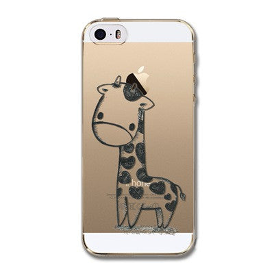 Phone Back Cases For iPhone 5 iPhone 5s SE Ultra Thin Soft TPU Silicon Printed Animals Flower Beauty Girl Back Case Cover