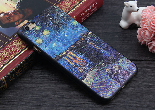 3D Painting Cell Phone Case For iPhone 7 Plus Case for iPhone SE 4 4s 5 5s 6 6s Plus Case Van Gogh Starry Night Phone Case Fone