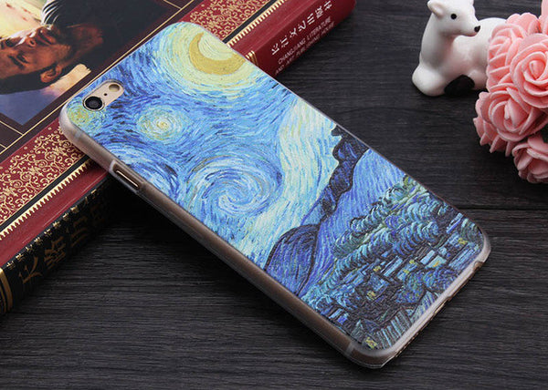 3D Painting Cell Phone Case For iPhone 7 Plus Case for iPhone SE 4 4s 5 5s 6 6s Plus Case Van Gogh Starry Night Phone Case Fone