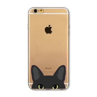 Cute Cartoon Animal Cat Dog BULLDOG Phone Case For iPhone 6 6s Plus 4.7" 5.5" Crystal Clear Soft TPU Gel Flexible Skin Cover