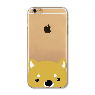 Cute Cartoon Animal Cat Dog BULLDOG Phone Case For iPhone 6 6s Plus 4.7" 5.5" Crystal Clear Soft TPU Gel Flexible Skin Cover