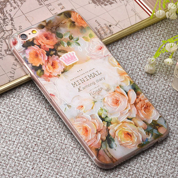 3d Embossing Soft Silicone Tpu Back Cover Case For Apple Iphone 6 6s Plus Case With Dust Plug For Iphone 6 6s Phone Cases