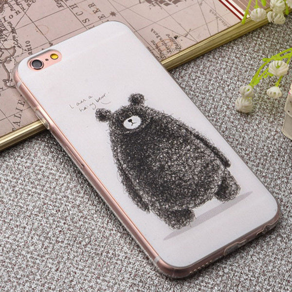 3d Embossing Soft Silicone Tpu Back Cover Case For Apple Iphone 6 6s Plus Case With Dust Plug For Iphone 6 6s Phone Cases