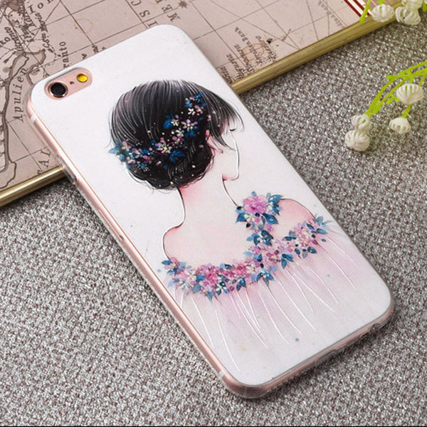 3d Embossing Soft Silicone Tpu Back Cover Case For Apple Iphone 6 6s Plus Case With Dust Plug For Iphone 6 6s Phone Cases