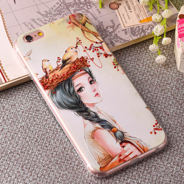 3d Embossing Soft Silicone Tpu Back Cover Case For Apple Iphone 6 6s Plus Case With Dust Plug For Iphone 6 6s Phone Cases