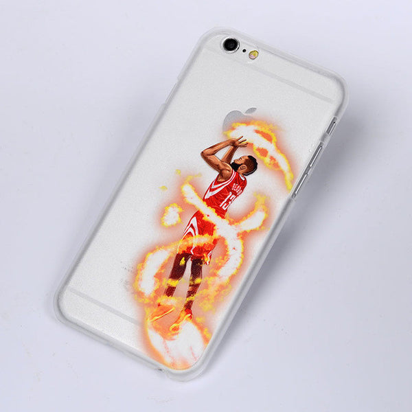 NBA star basketball player phone case for iphone 5 5s 6 6s 7 plus Jordan 23 james harden curry hard PC back cover coque fundas