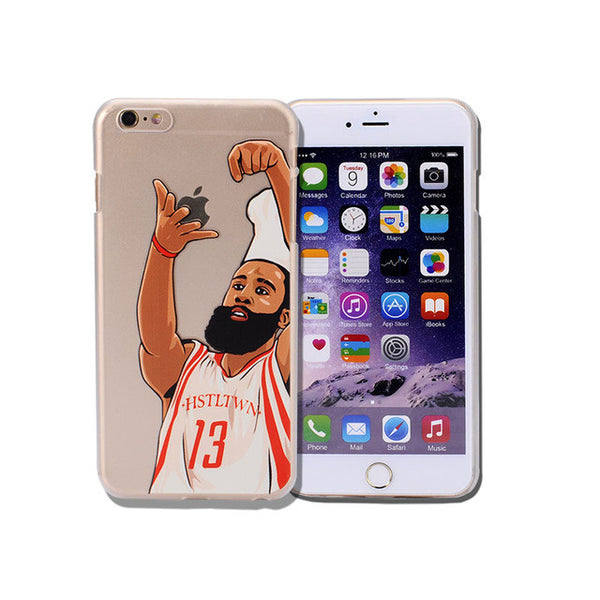 NBA star basketball player phone case for iphone 5 5s 6 6s 7 plus Jordan 23 james harden curry hard PC back cover coque fundas