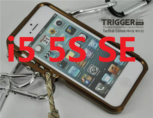 Trigger metal bumper for iphone 7 5 5S SE 4 6 6S Plus M2 4th design premium Aviation Aluminum bumper phone case tactical edition