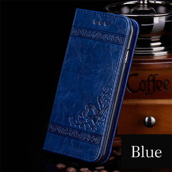 Leather Flip Phone Case For iPhone 7 Plus 6 6s Plus 5s 4s Samsung Galaxy S3 S4 S5 S6 S7 Edge Note 3 4 5 Wallet Card Phone Bags