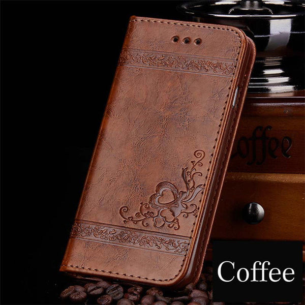 Leather Flip Phone Case For iPhone 7 Plus 6 6s Plus 5s 4s Samsung Galaxy S3 S4 S5 S6 S7 Edge Note 3 4 5 Wallet Card Phone Bags