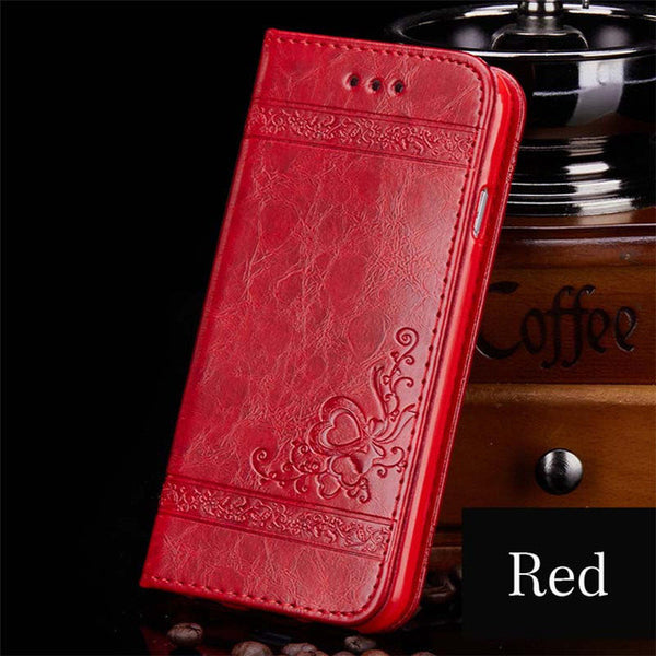 Leather Flip Phone Case For iPhone 7 Plus 6 6s Plus 5s 4s Samsung Galaxy S3 S4 S5 S6 S7 Edge Note 3 4 5 Wallet Card Phone Bags