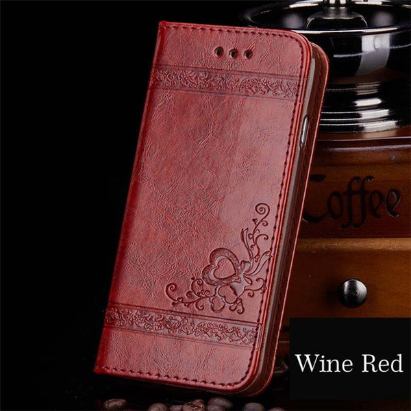 Leather Flip Phone Case For iPhone 7 Plus 6 6s Plus 5s 4s Samsung Galaxy S3 S4 S5 S6 S7 Edge Note 3 4 5 Wallet Card Phone Bags