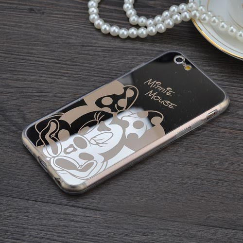 Mirror case Style Cute Sweet Mickey Minnie Mouse TPU Mobile Phone Cases Cover For iPhone 5 5G 5S SE 6 6G 6S 4.7 6Plus 5.5 Inch