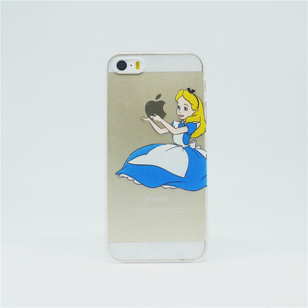 2014 New arrive 16 stylel Case For iphone 5 5s case Transparent Snow White Hand grasp the logo cell phone cases covers