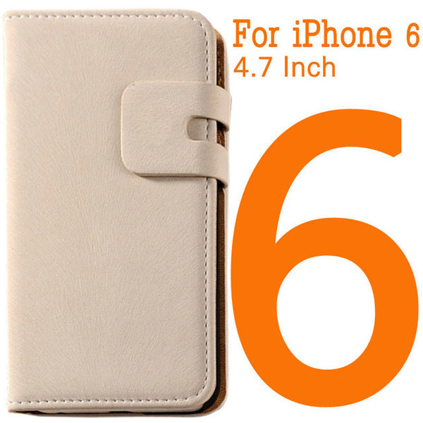 Soft Feel Leather Case For iPhone 6 6S 4.7 inch For iPhone 6 Plus 6S Plus 5.5 Phone Bag Wallet With Card Slot Flip Cover