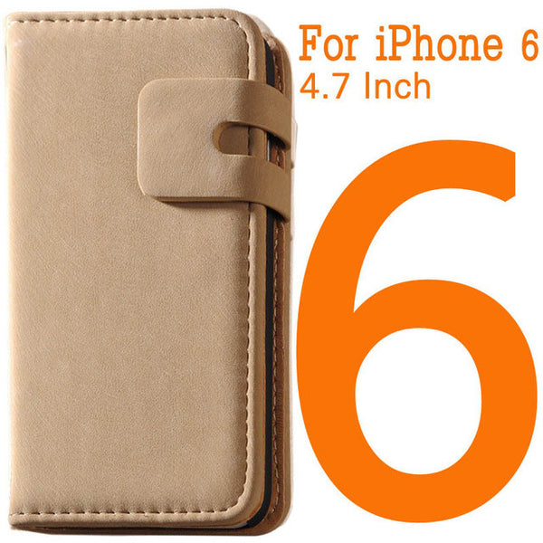 Soft Feel Leather Case For iPhone 6 6S 4.7 inch For iPhone 6 Plus 6S Plus 5.5 Phone Bag Wallet With Card Slot Flip Cover