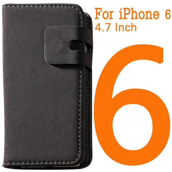 Soft Feel Leather Case For iPhone 6 6S 4.7 inch For iPhone 6 Plus 6S Plus 5.5 Phone Bag Wallet With Card Slot Flip Cover