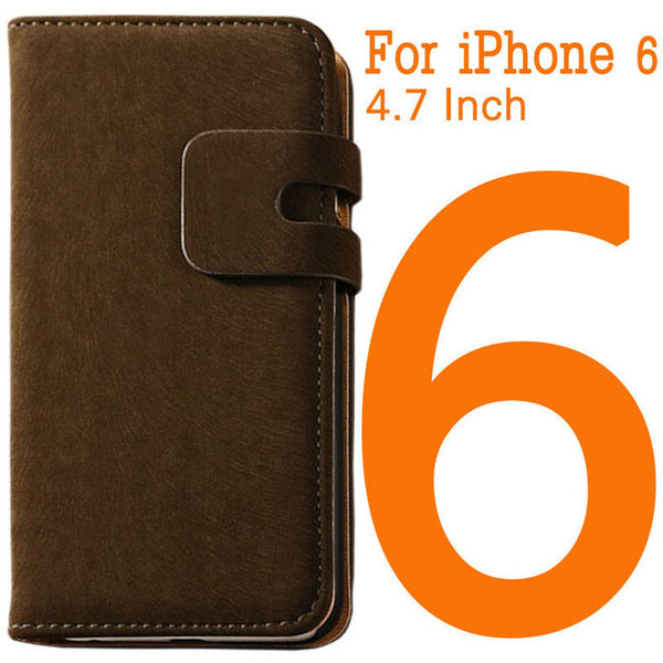 Soft Feel Leather Case For iPhone 6 6S 4.7 inch For iPhone 6 Plus 6S Plus 5.5 Phone Bag Wallet With Card Slot Flip Cover