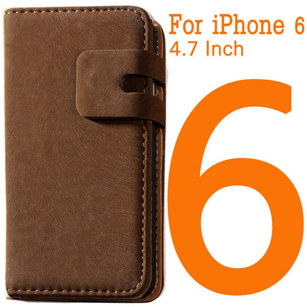 Soft Feel Leather Case For iPhone 6 6S 4.7 inch For iPhone 6 Plus 6S Plus 5.5 Phone Bag Wallet With Card Slot Flip Cover