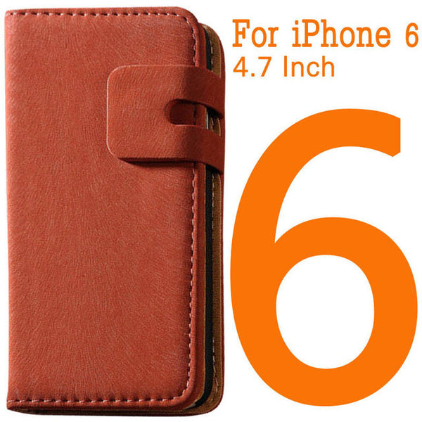 Soft Feel Leather Case For iPhone 6 6S 4.7 inch For iPhone 6 Plus 6S Plus 5.5 Phone Bag Wallet With Card Slot Flip Cover