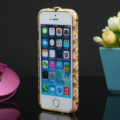 5S Metal Czekh Crystal Frame Bumper For Apple iPhone 5 5s Luxury Shining National Style Rhinestone Case for iPhon 5 Case