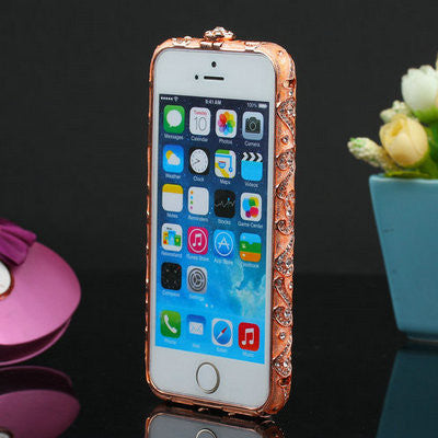 5S Metal Czekh Crystal Frame Bumper For Apple iPhone 5 5s Luxury Shining National Style Rhinestone Case for iPhon 5 Case