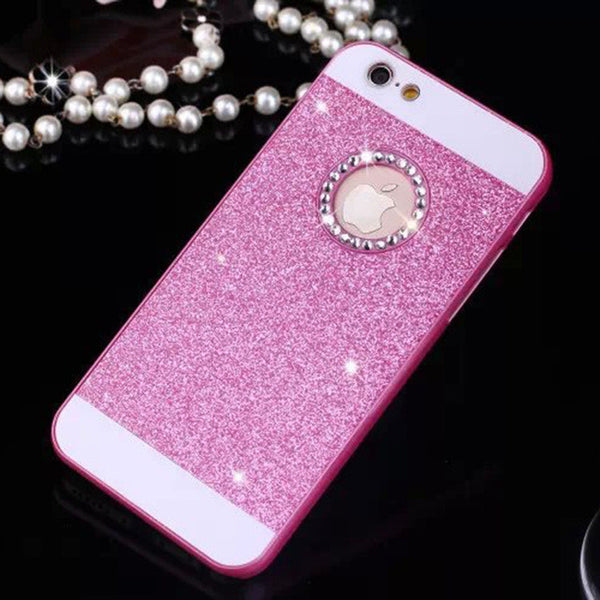 luxury Rhinestone case for apple iphone 5s glitter pink PC cover mobile phone accessories by noble quality original i5 5 se i