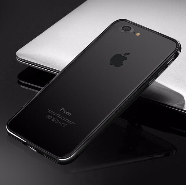 7plus Hybird Bumper Case For Apple iphone7 iphone 7 plus Luxury Aluminum Metal Frame + Soft Silicone Side Phone Accessories Capa