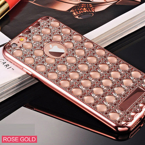 Luxury Gold Bling Glitter Plating Diamond Phone Case For iPhone 7 Plus iPhone 6 6S Plus Soft TPU Back SE 5 5s Cover