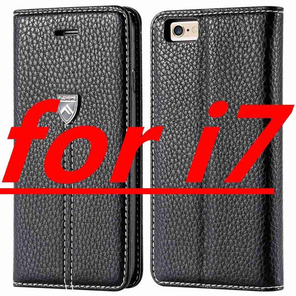 FLOVEME Brand Luxury Magnetic Flip Leather Case For iPhone 7 7 Plus 6 6s Plus Cases Wallet Flip Holder Cover For iPhone 7 6 Plus