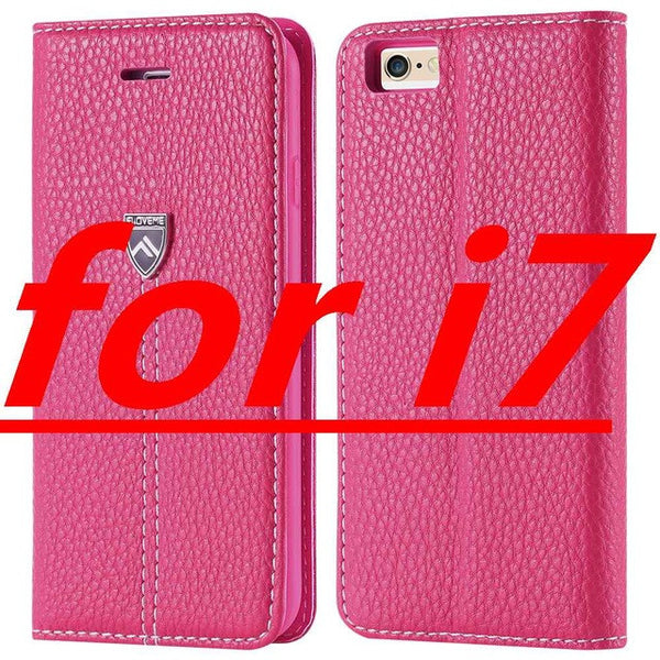 FLOVEME Brand Luxury Magnetic Flip Leather Case For iPhone 7 7 Plus 6 6s Plus Cases Wallet Flip Holder Cover For iPhone 7 6 Plus