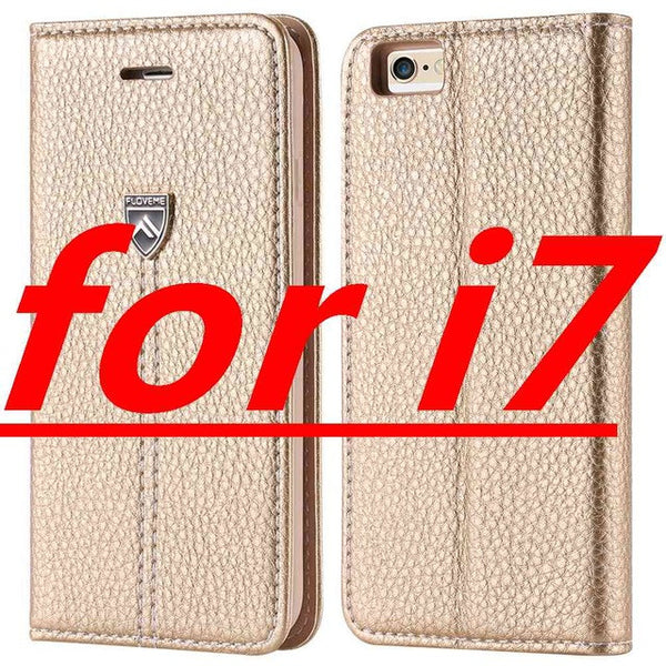 FLOVEME Brand Luxury Magnetic Flip Leather Case For iPhone 7 7 Plus 6 6s Plus Cases Wallet Flip Holder Cover For iPhone 7 6 Plus