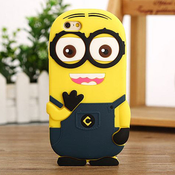 3D Cartoon Despicable Me Yellow Minions Case Cover Soft Silicone Material Case For iPhone 7 7 Plus 4 4S 4G 5 5S SE 5C 6 6S Plus