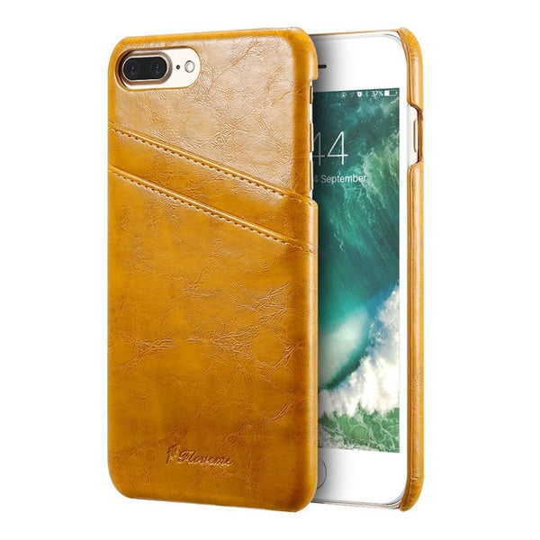 FLOVEME Retro Grease Glazed Case for iPhone 6 6s Plus 5s Leather Back Cover Card Slot Mobile Phone Accessorie For iPhone6 7 5 se